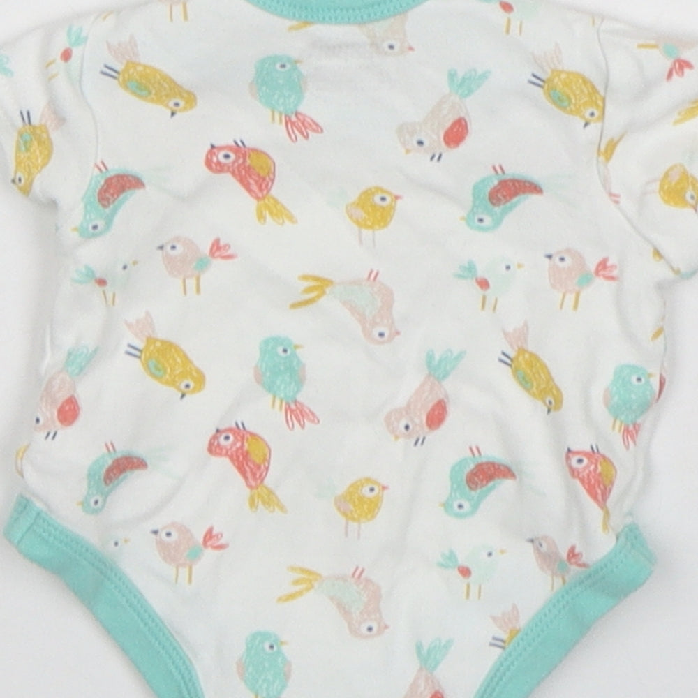 mamas & papas Baby Multicoloured Animal Print Cotton Leotard One-Piece Size Newborn