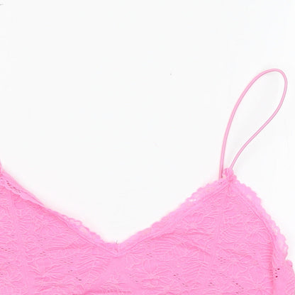 Womens UK Size XS Zara Pink Basic Tank