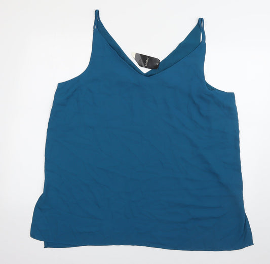 Papaya Womens Blue  Polyester Camisole Tank Size 20 V-Neck