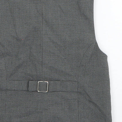 Brand and care label for Monsoon boys’ grey houndstooth jacket waistcoat, size 4-5, years button