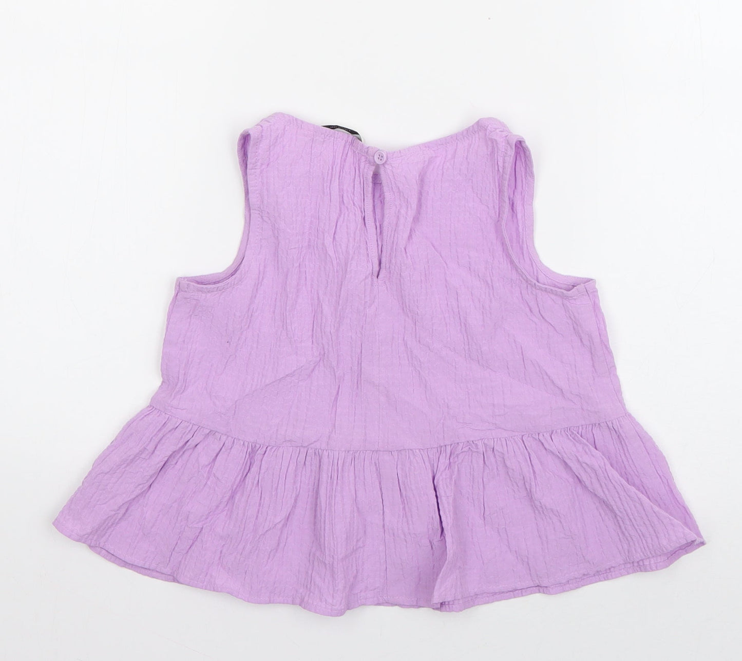 George Girls Purple  Cotton Basic Tank Size 7-8 Years Boat Neck Pullover