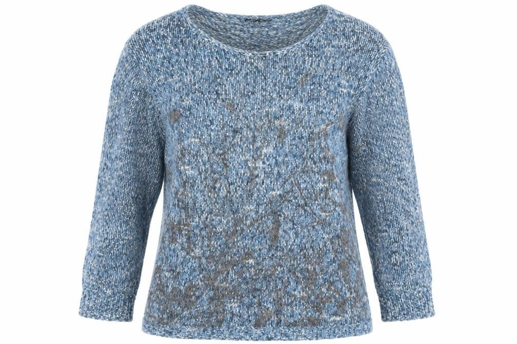 Casamia Womens Blue Scoop Neck Acrylic Pullover Jumper Size M