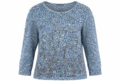 Casamia Womens Blue Scoop Neck Acrylic Pullover Jumper Size M