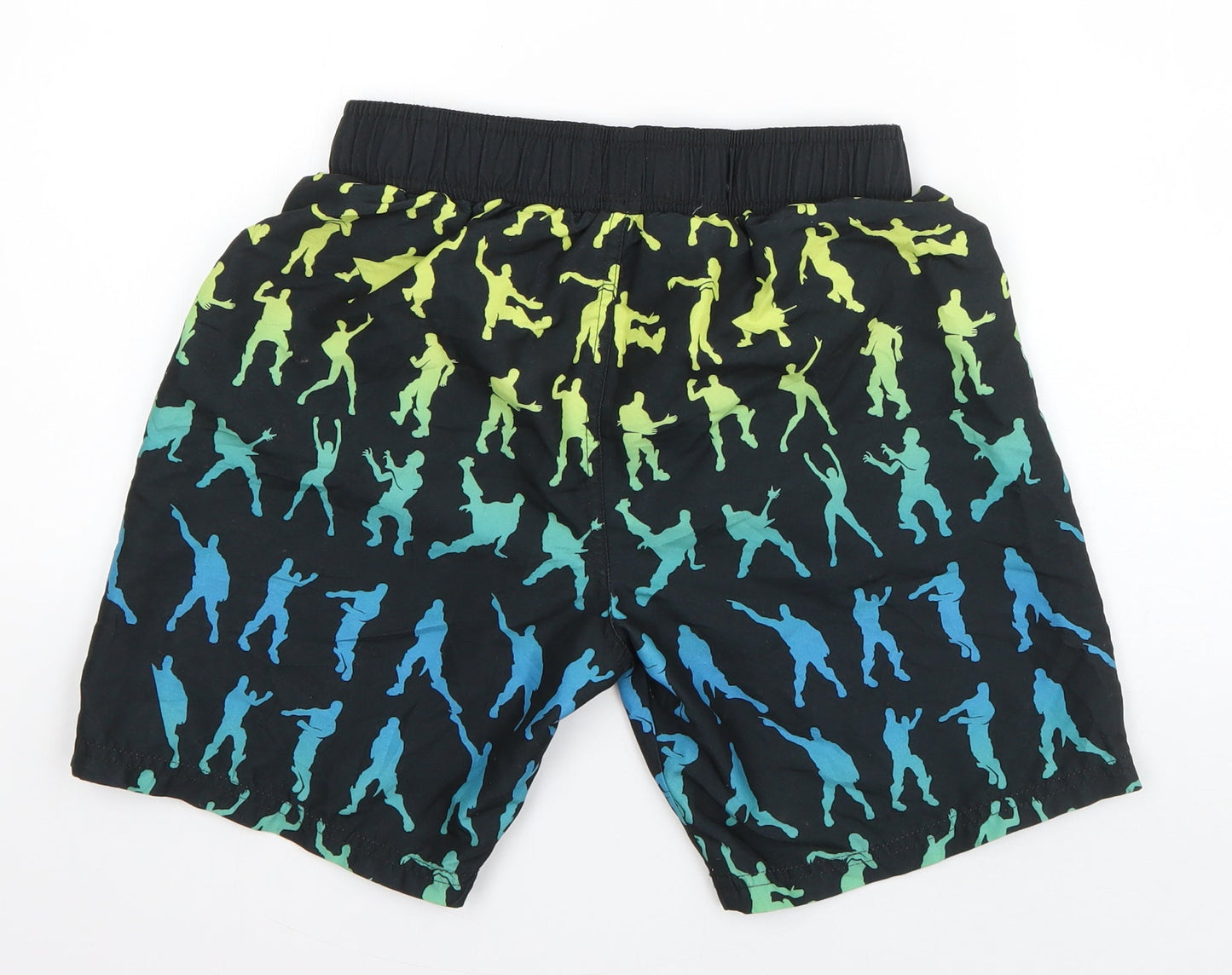 Primark Boys Black Geometric Polyester Sweat Shorts Size L L6 in Regular Drawstring - Fortnite
