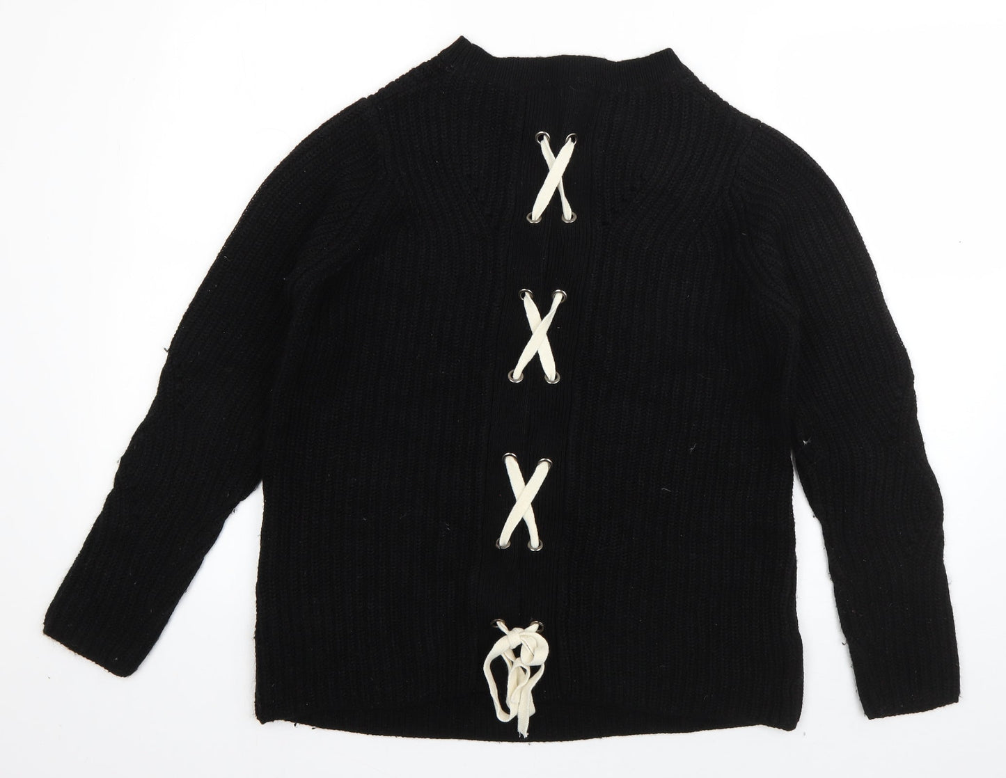 Womens UK Size S Papaya Black Pullover Jumper