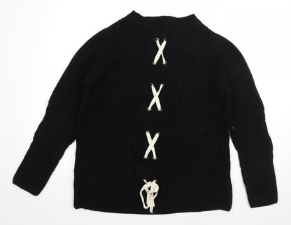 Womens UK Size S Papaya Black Pullover Jumper