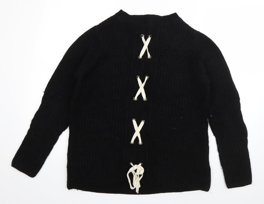 Womens UK Size S Papaya Black Pullover Jumper
