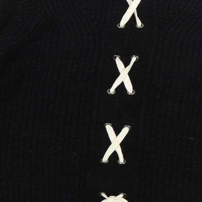 Womens UK Size S Papaya Black Pullover Jumper
