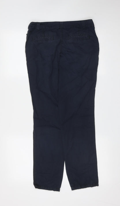 F&F Womens Blue  Cotton Trousers  Size 6 L29 in Regular Zip