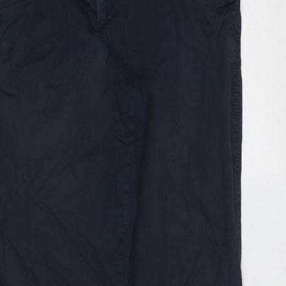 F&F Womens Blue  Cotton Trousers  Size 6 L29 in Regular Zip