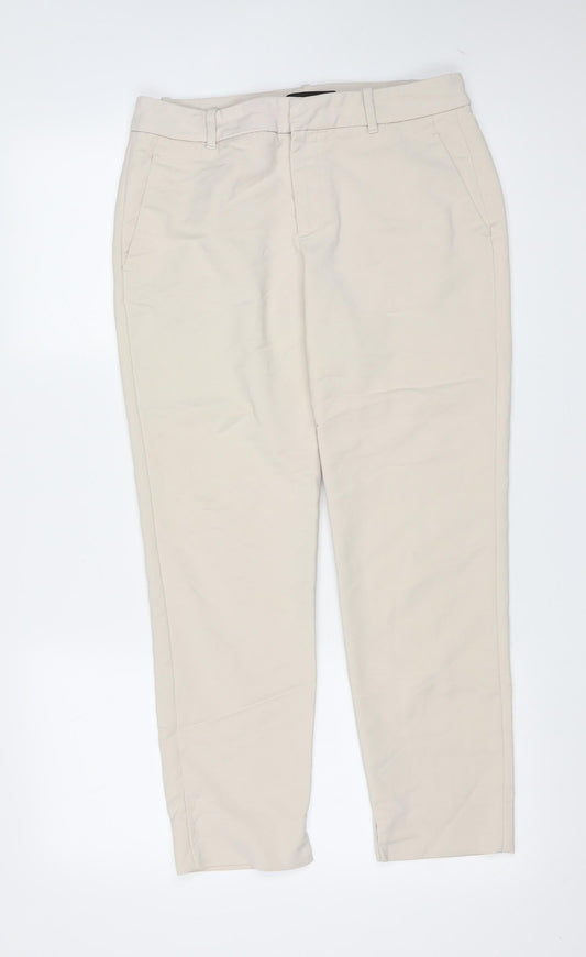 Womens UK Size M Zara Regular Fit  Beige Trousers