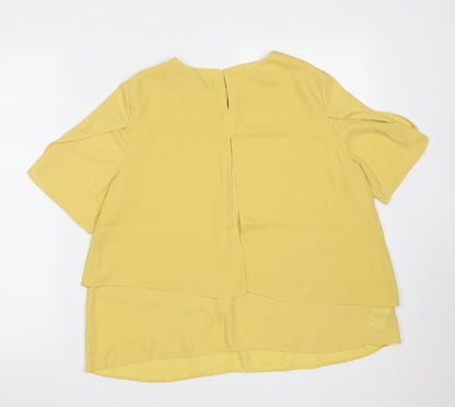 Womens UK Size M MNG Yellow Basic Blouse