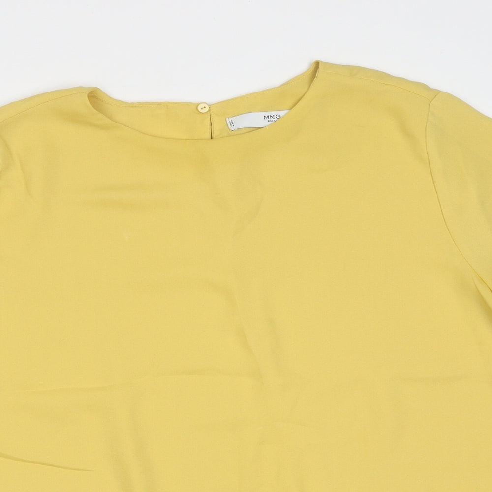 Womens UK Size M MNG Yellow Basic Blouse