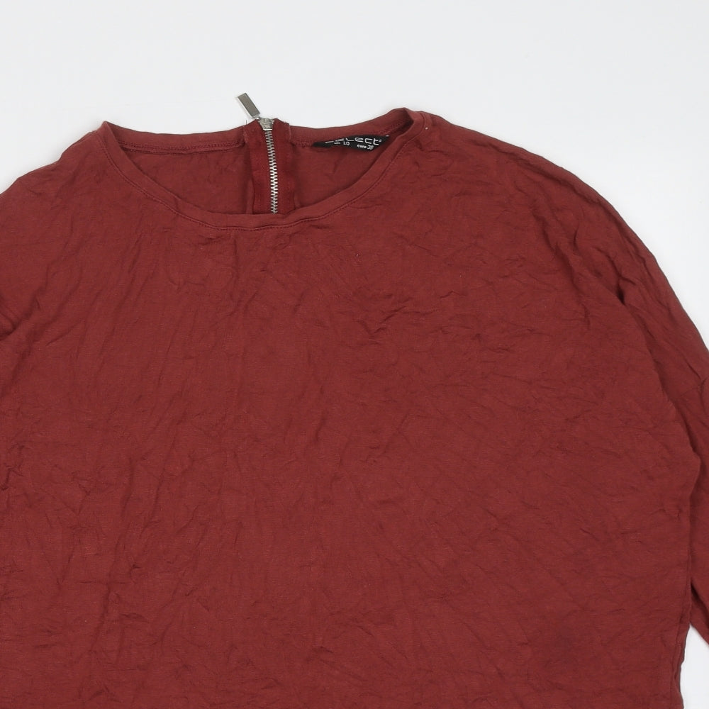 Womens UK Size 10 Select Red Basic T-Shirt