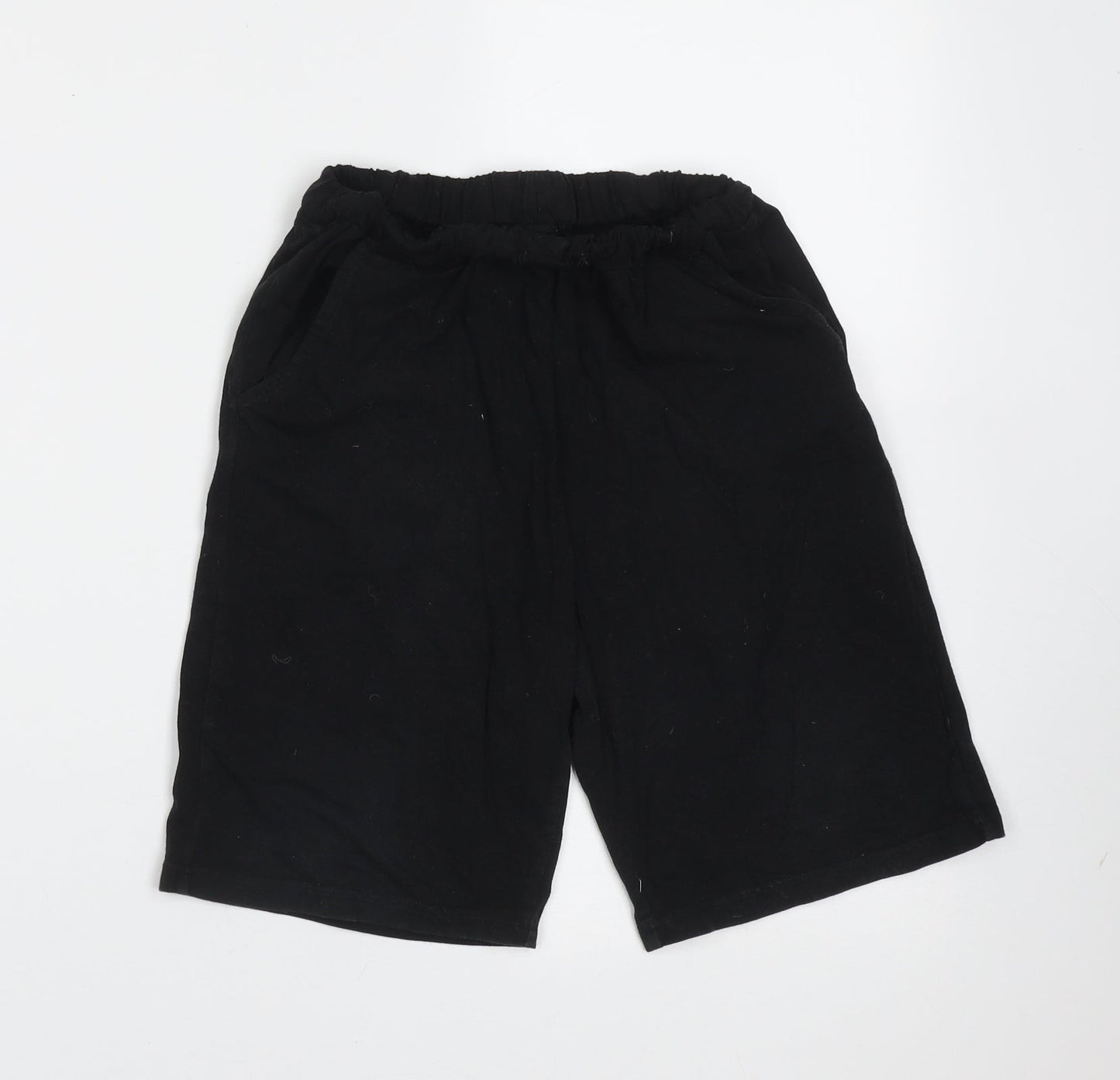 SheIn Girls Black  Cotton Bermuda Shorts Size 10 Years  Regular