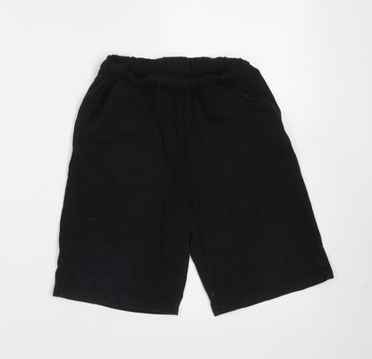 SheIn Girls Black  Cotton Bermuda Shorts Size 10 Years  Regular