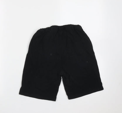 SheIn Girls Black  Cotton Bermuda Shorts Size 10 Years  Regular