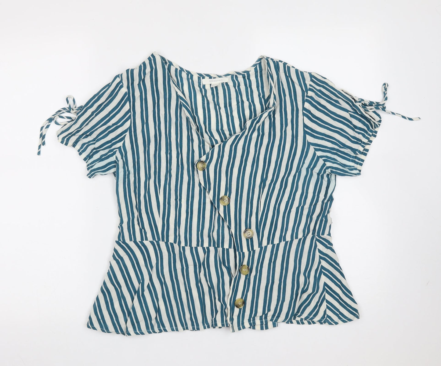 Womens UK Size 12 Springfield Blue Basic Blouse