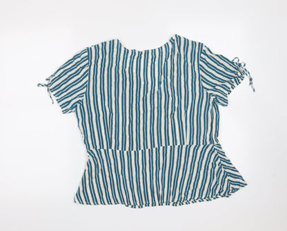Womens UK Size 12 Springfield Blue Basic Blouse