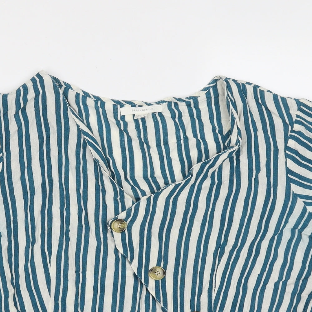 Womens UK Size 12 Springfield Blue Basic Blouse