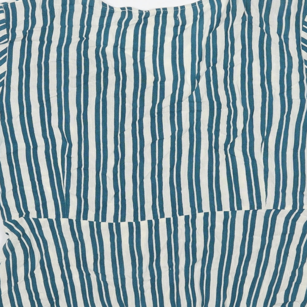Womens UK Size 12 Springfield Blue Basic Blouse