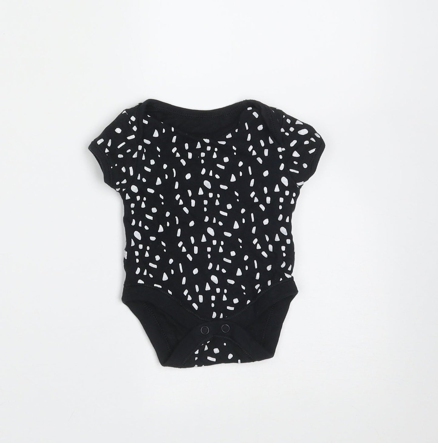 Primark Baby Black Geometric Cotton Babygrow One-Piece Size Newborn