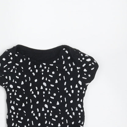 Primark Baby Black Geometric Cotton Babygrow One-Piece Size Newborn