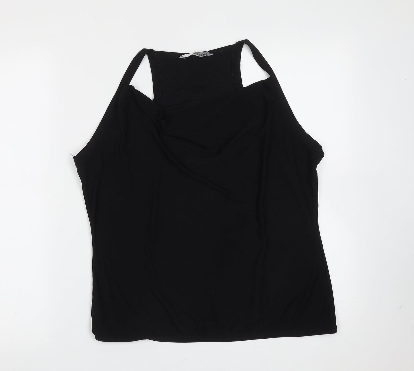 AMARANTO Womens Black  Polyester Basic Blouse Size 20 Round Neck