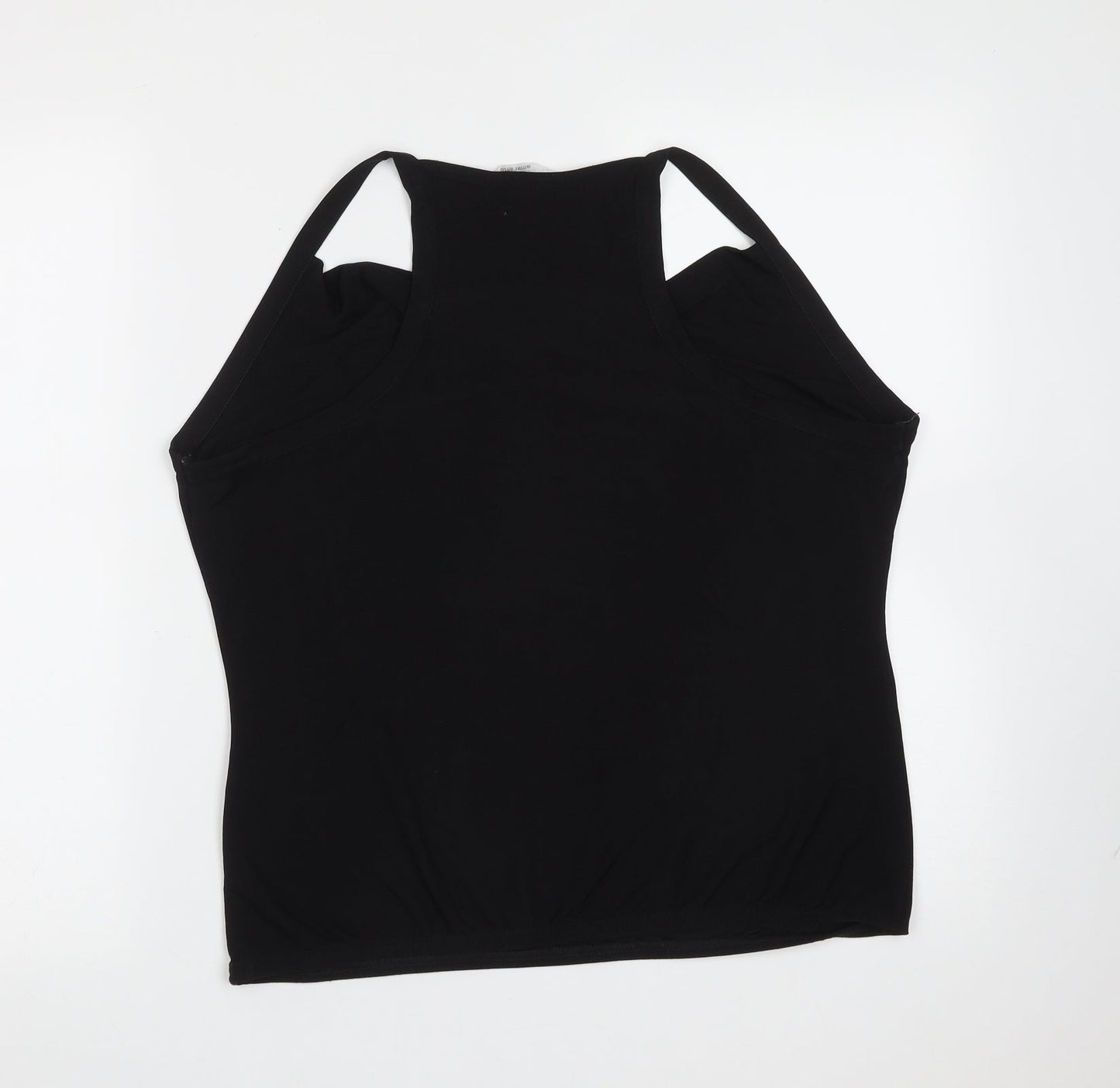 AMARANTO Womens Black  Polyester Basic Blouse Size 20 Round Neck