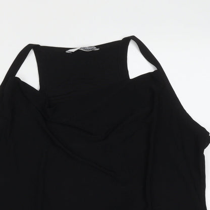 AMARANTO Womens Black  Polyester Basic Blouse Size 20 Round Neck