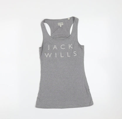 Womens UK Size 6 Jack Wills Grey Basic Tank