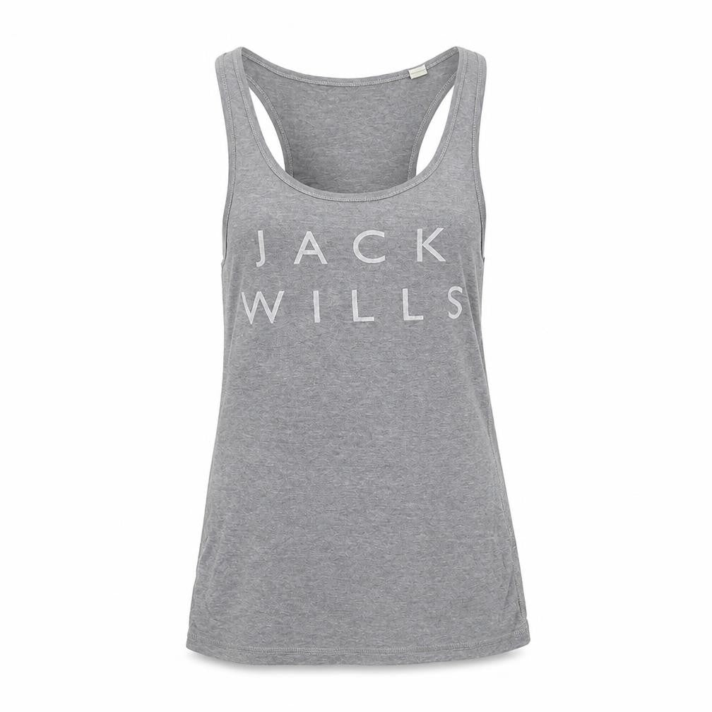 Womens UK Size 6 Jack Wills Grey Basic Tank