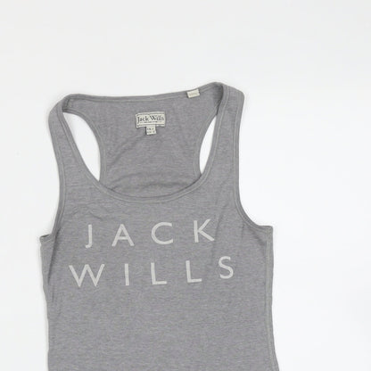Womens UK Size 6 Jack Wills Grey Basic Tank