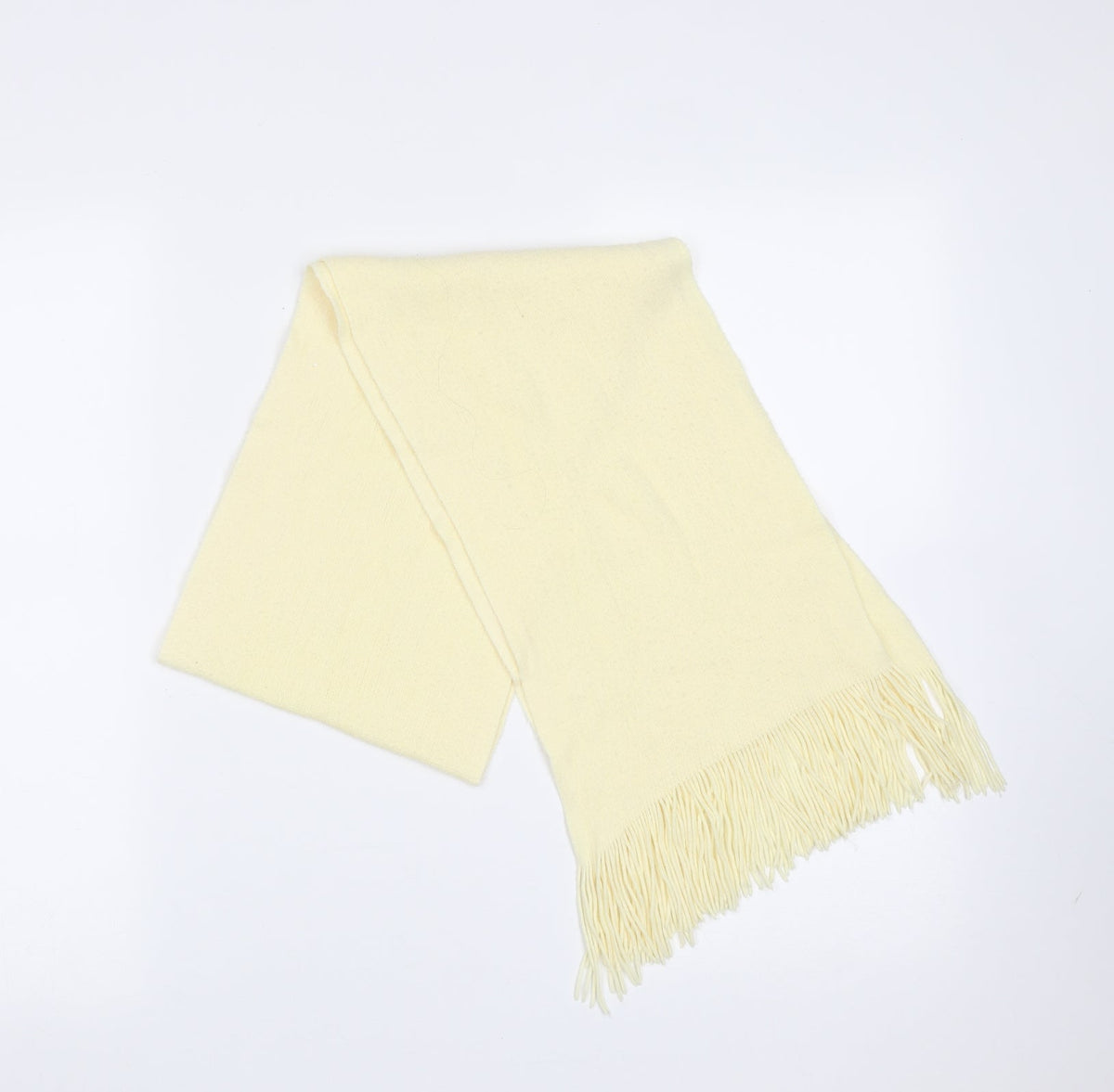 Front view of Preworn women’s yellow polyester scarf