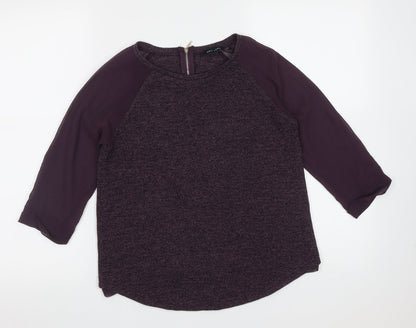 New Look Womens Purple Round Neck  Polyester Pullover Jumper Size 6