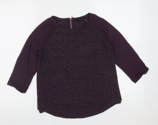 New Look Womens Purple Round Neck  Polyester Pullover Jumper Size 6