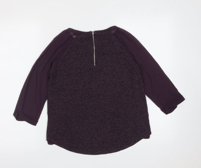 New Look Womens Purple Round Neck  Polyester Pullover Jumper Size 6