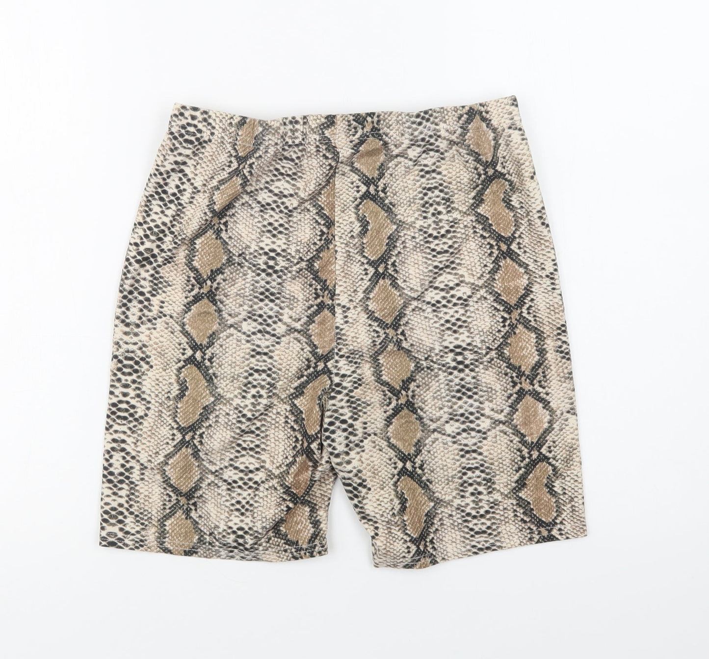 SheIn Womens Beige Animal Print Polyester Compression Shorts Size L L6 in Regular