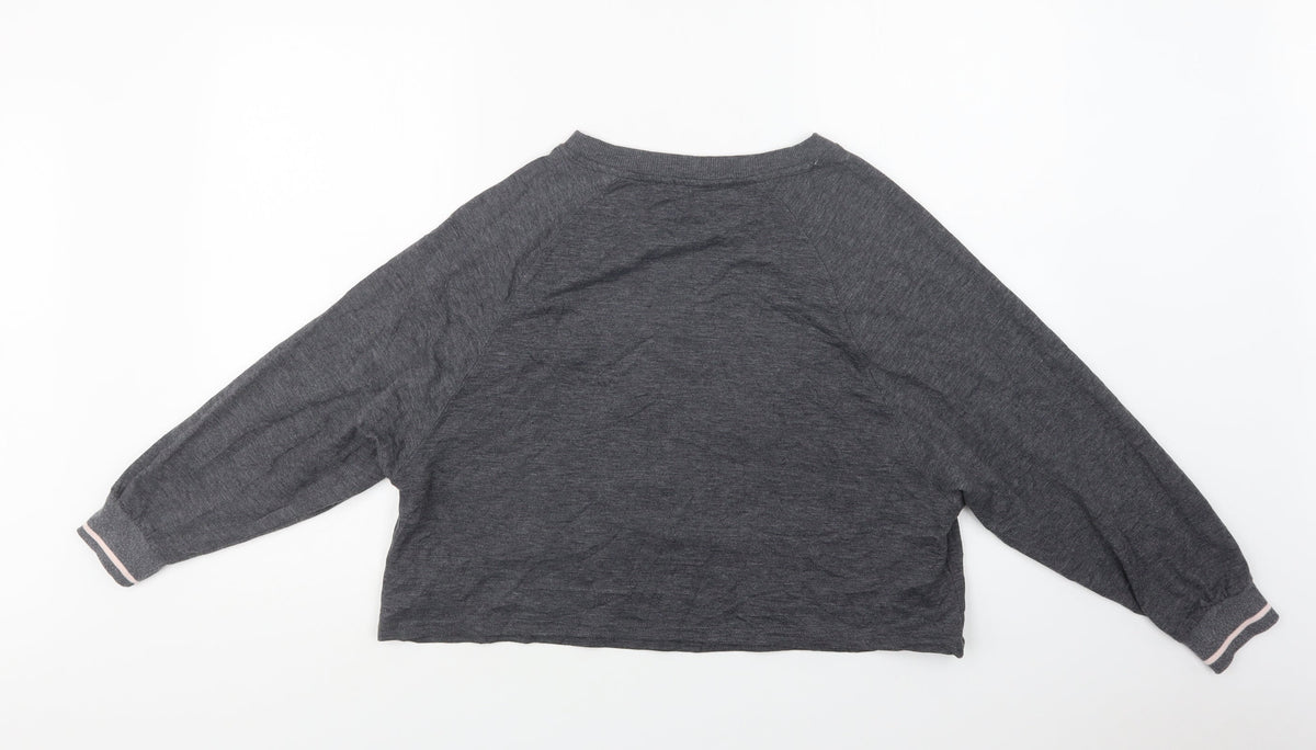 Back view of New Look women’s grey polyester top pyjama top, size M, - sloth