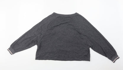 Back view of New Look women’s grey polyester top pyjama top, size M, - sloth