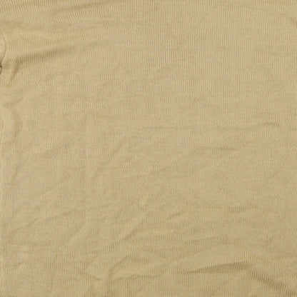 SheIn Womens Beige Crew Neck  Acrylic Tunic Jumper Size L