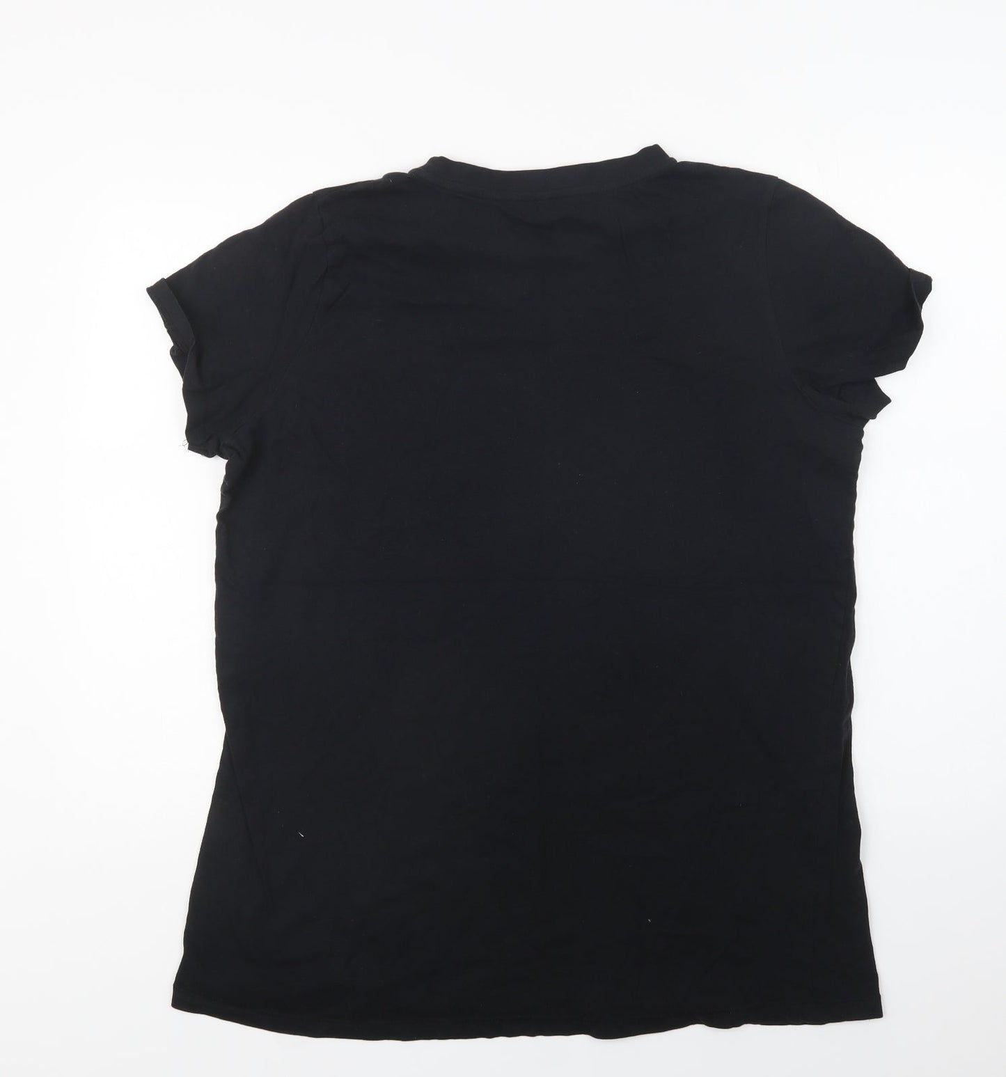 Womens UK Size XL Only Black Basic T-Shirt