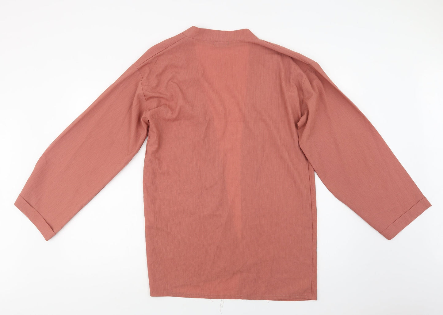 Boohoo Womens Pink  Polyester Kimono Blouse Size L V-Neck