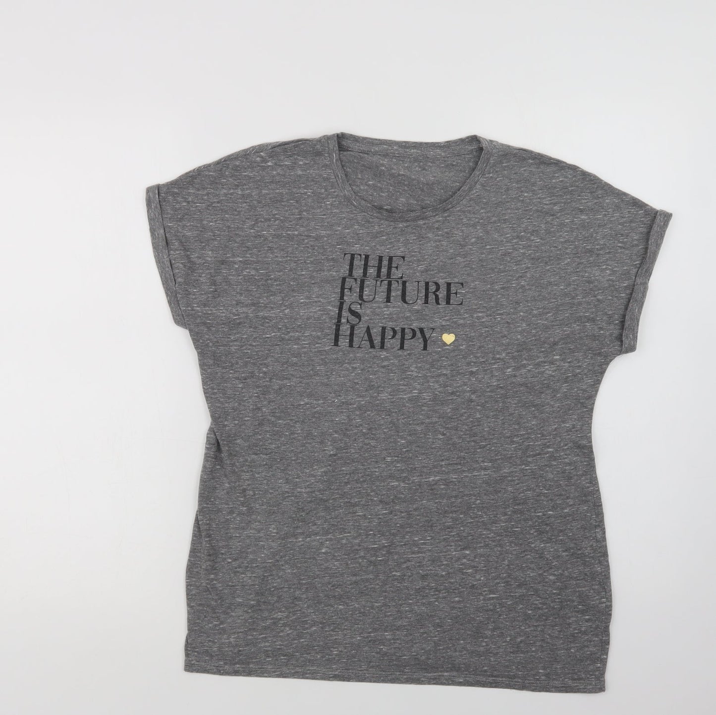 Womens UK Size 10 Matalan Grey Basic T-Shirt