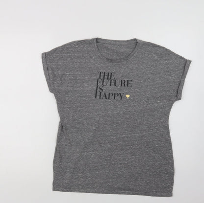 Womens UK Size 10 Matalan Grey Basic T-Shirt