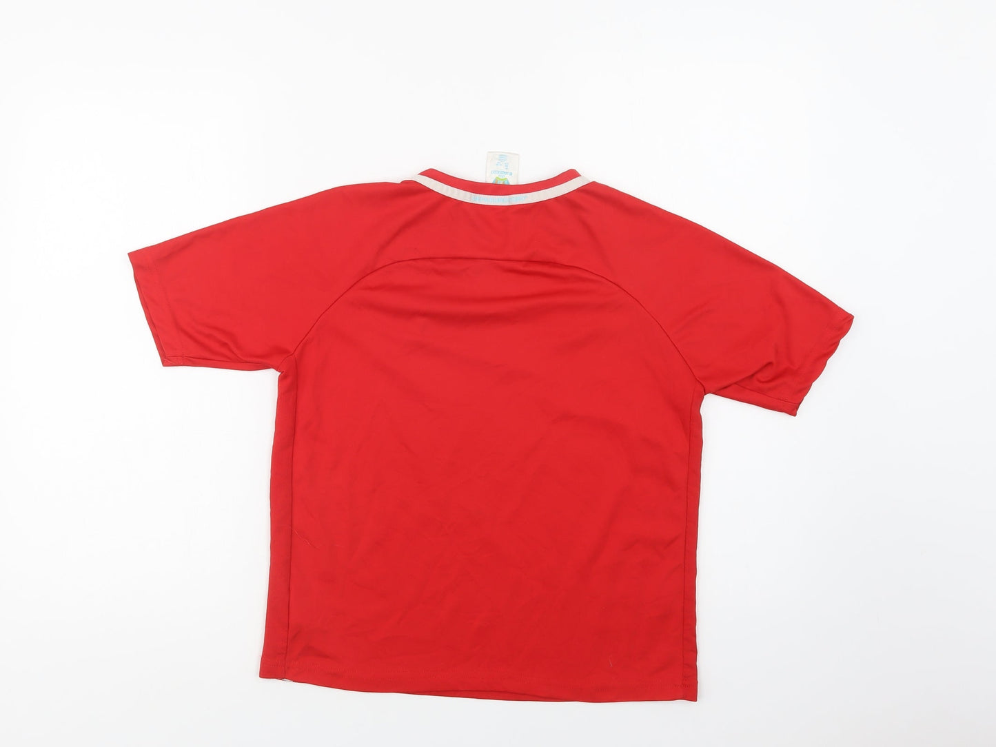 UEFA Boys Red  Polyester Jersey T-Shirt Size 13 Years Crew Neck  - Wales