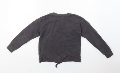 George Girls Grey  Cotton Pullover Sweatshirt Size 8-9 Years   - Rainbow