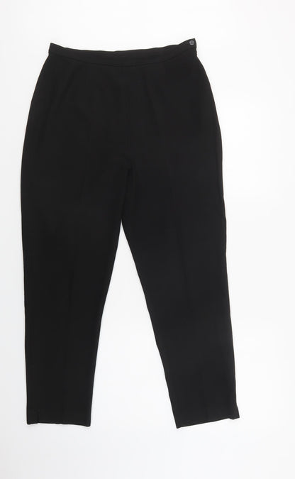 Womens UK Size 14 Preworn Regular Fit Dress Pants Black Trousers