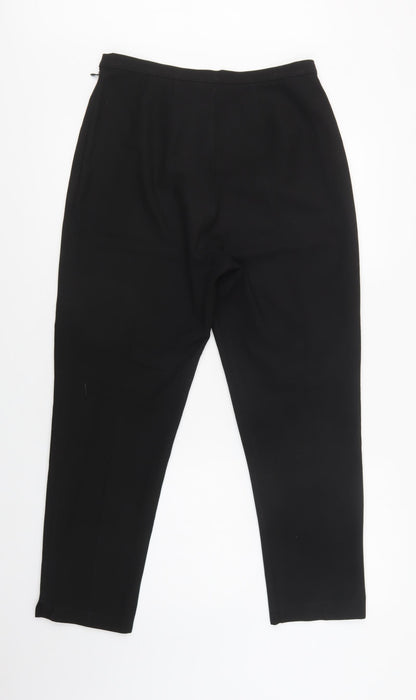 Womens UK Size 14 Preworn Regular Fit Dress Pants Black Trousers