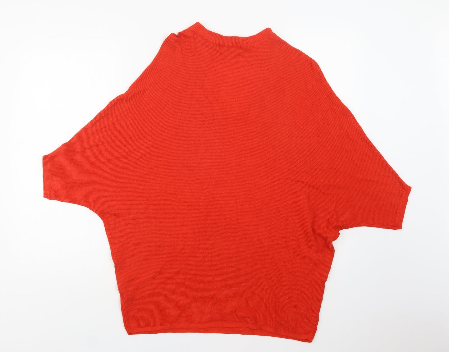 F&F Womens Red V-Neck  Viscose Pullover Jumper Size 12